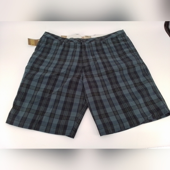 Nwt DOCKERS Washed Khaki Men's Y2K Plaid BLUE Shorts - SZ 42 - Picture 4 of 5